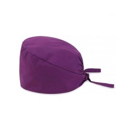 Skullies & Beanies Scrub Cap Sweatband Adjustable Bouffant Hats Headwear for Womens Mens Boys Girls - Dark Purple-1pc - CD198...
