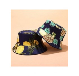 Bucket Hats Banana Print Bucket Hat Fruit Pattern Fisherman Hats Summer Reversible Packable Cap - Lemon - C518U3R655R $11.56