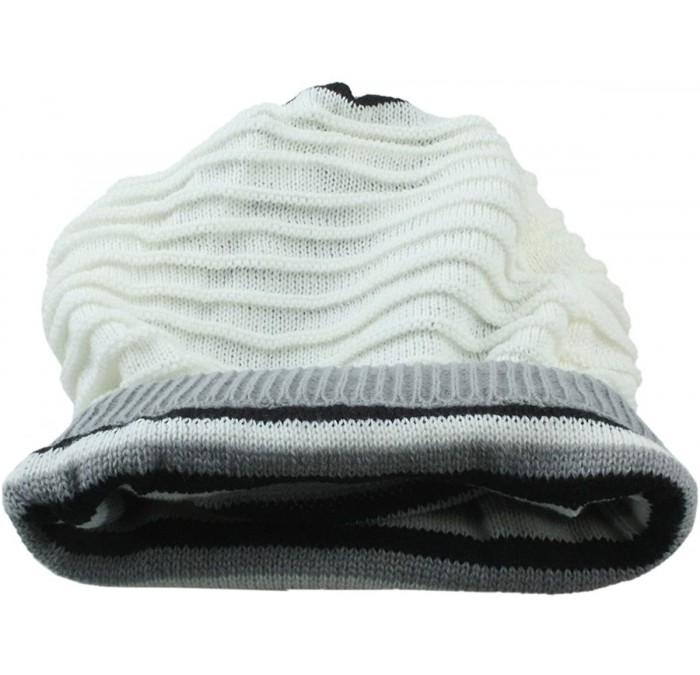 Skullies & Beanies SUNYIK Unisex Slouchy Beanie Hat-Winter Scarf ChunkyKnit Baggy Cap - White - CF129TD2EGD $17.59