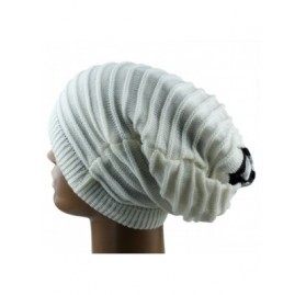 Skullies & Beanies SUNYIK Unisex Slouchy Beanie Hat-Winter Scarf ChunkyKnit Baggy Cap - White - CF129TD2EGD $8.68