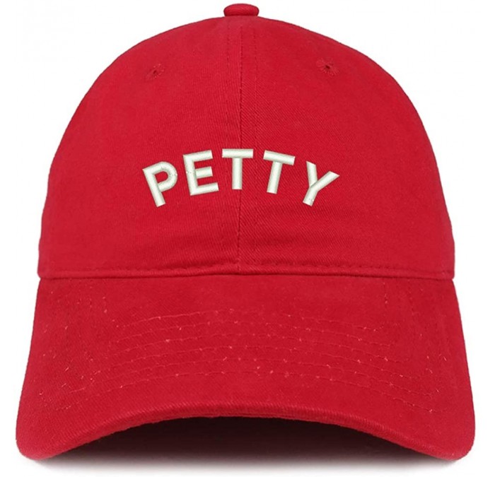 Baseball Caps Petty Embroidered Soft Crown 100% Brushed Cotton Cap - Red - CR12NT69XM4 $18.80