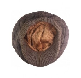 Skullies & Beanies Women Winter Warm Knit Hat Wool Snow Ski Caps with Visor - Coffee - C912NDU3YB7 $8.19