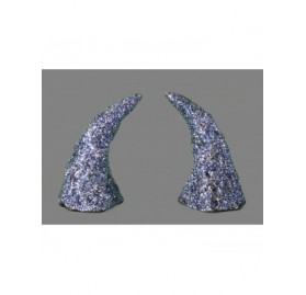 Headbands Wizard v1 Blue Glitter Demon Devil Horns w/ self Locking Clear Headband - C818Z48574A $16.19