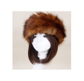 Cold Weather Headbands Women's Faux Fur Headband Soft Winter Cossack Russion Style Hat Cap - Dark Brown - C718L8K0OI9 $12.33