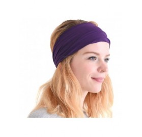 Headbands Charm Womens Headband Running Bandana - Mens Workout Elastic Head Sweat Band - Purple - CI11IACDH29 $27.33