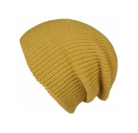Skullies & Beanies Cuffed Beanie Skull Knit Hat Soft Warm Winter Hat Knit Men Women Plain Cuff Ski Skull Cap - Yellow - CP18U...