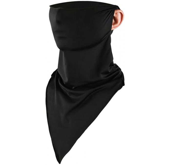 Balaclavas Summer Ice Silk Cooling Outdoor Headwear UV Protection Face Mask Neck Gaiter - Black B - C3197TROCHI $24.71