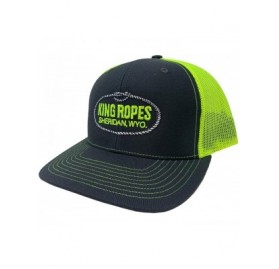 Baseball Caps 6-Panel Mesh Back Adjustable Snapback Trucker Hat - Grey/Neon Yellow - CT18W3Q53ET $27.77