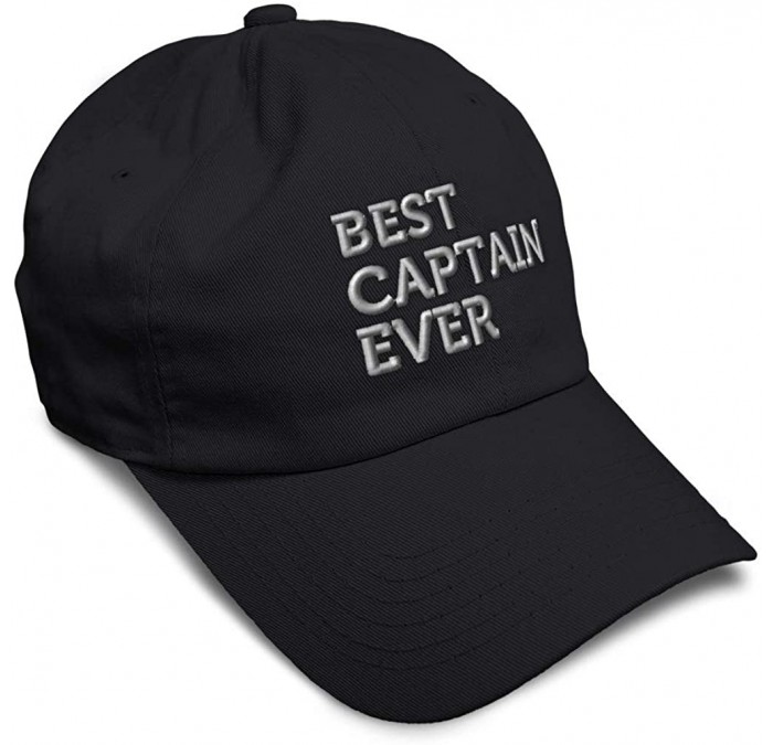 Baseball Caps Custom Soft Baseball Cap Best Captain Ever Embroidery Dad Hats for Men & Women - Black - CG18AAO853O $17.32