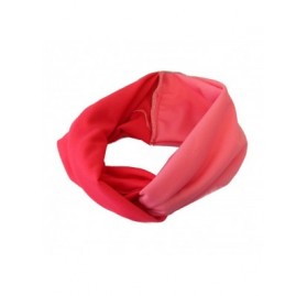 Headbands Stretchy Two Tone Pink Twist Headwrap Turban Knot Head Band (Keshet Accessories) - Pink/Hot Pink - C311JBHAE6J $7.84