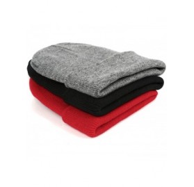 Skullies & Beanies Winter Daily Beanie Stocking Hat - Warm Wool Beanies Unisex Skull Cap for Men and Women Gray/Black - Black...