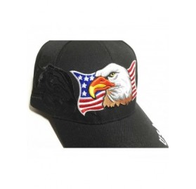 Baseball Caps Patriotic USA American Flag Print Baseball Cap Embroidered - Black - C211WDGCQ67 $15.79