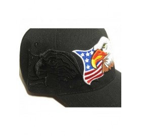 Baseball Caps Patriotic USA American Flag Print Baseball Cap Embroidered - Black - C211WDGCQ67 $15.79