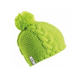 Skullies & Beanies Headwear - Women's K-Pow- Fleece Lined Wool Knit Pom Hat - Day Glo - C111K6I0JLN $24.54