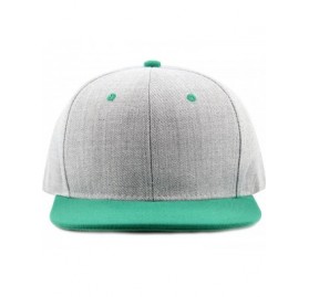 Baseball Caps 1300hg Plain Heather Grey Snapback Cap - Green - C5126FVY609 $13.20