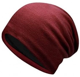 Skullies & Beanies Unisex Beanie Hat Slouchy Winter Hat Warm- Slouchy- Soft Headwear - Red - CK187WKK6QN $12.04