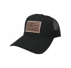 Baseball Caps USA American Flag Patch Snapback Trucker Mesh Cap - Black - Desert - CZ121WZ3DMP $15.91