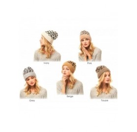 Skullies & Beanies Women Fashion Winter Fall Soft Knitted Multi Color Animal Print Cat Ear Beanie Hats - CR18YHHSE4N $7.12