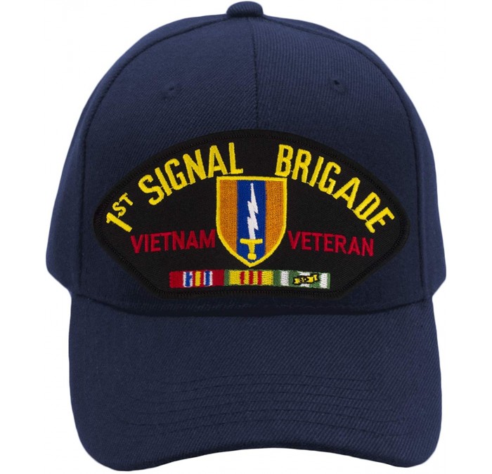 Baseball Caps 1st Signal Brigade - Vietnam War Veteran Hat/Ballcap Adjustable One Size Fits Most - Navy Blue - C718OXZ77QT $4...