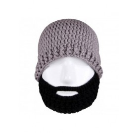Skullies & Beanies Unisex Knit Stubble Beard Beanie - Gray&black - CQ11OX65G1R $12.89