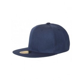 Baseball Caps New Solid Flatbill Snapback hat - Navy - CX11B5O2PPZ $11.53