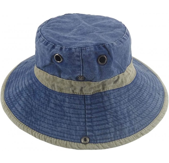 Sun Hats Men's Sun Hat Fisherman Hat UV Protection Outdoor Hiking Fishing Washed Cotton Cap - Blue - C51859C0HZE $31.42