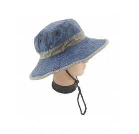 Sun Hats Men's Sun Hat Fisherman Hat UV Protection Outdoor Hiking Fishing Washed Cotton Cap - Blue - C51859C0HZE $17.28