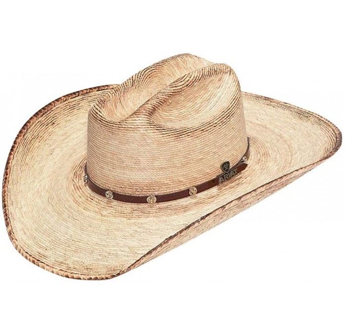 Cowboy Hats Mens Fired Palm Leaf Western Hat - CQ11XEXFTVH $75.61