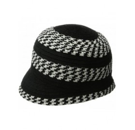 Sun Hats Women's Chenille Cloche Hat with Flower and Jewls - Black/Ivory - CJ11XXJGQFF $22.34