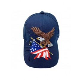 Baseball Caps Patriotic American Flag Design Baseball Cap USA 3D Embroidery - Dark Blue - CC12N2F2Q9N $19.60