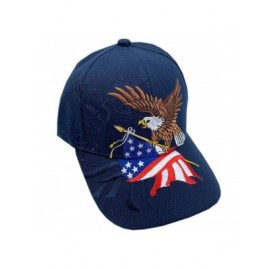 Baseball Caps Patriotic American Flag Design Baseball Cap USA 3D Embroidery - Dark Blue - CC12N2F2Q9N $19.60