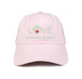 Baseball Caps I Love My German Shepherd Embroidered Soft Crown 100% Brushed Cotton Cap - Lt-pink - C818T96KUIC $17.85