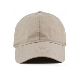 Baseball Caps 100% Cotton Canvas 6-Panel Low-Profile Adjustable Dad Baseball Cap - Khaki - CM180DMLGG2 $10.58