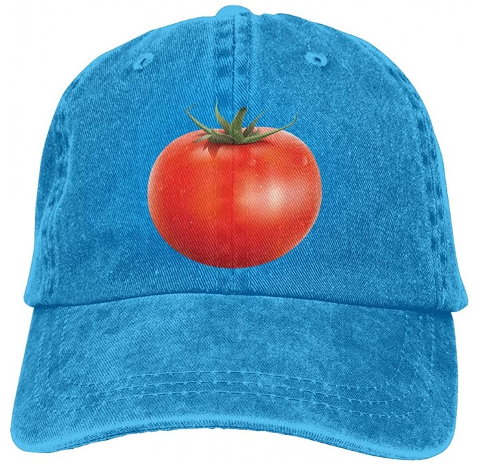 Skullies & Beanies Unisex Adult Denim Caps Tomato Funny Logo Vintage Adjustable Cowboy Baseball Cap - Blue - CP18OTSZSCN $12.71