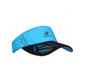 Visors Mens Summer Quick-Dry Run Long Brim Empty Top Baseball Tennis Sun Hat Cap Visor - Mesh Sky Blue - CD18SHIALIY $12.55