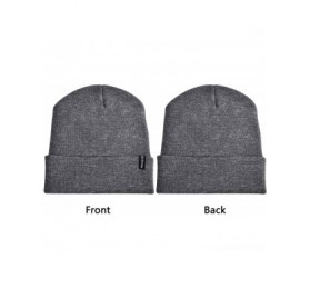 Skullies & Beanies Winter Beanie Hat with Warm Lining - Unisex Knit Hats Skull Cap for Men and Women- Black/Grey - Gray - CT1...