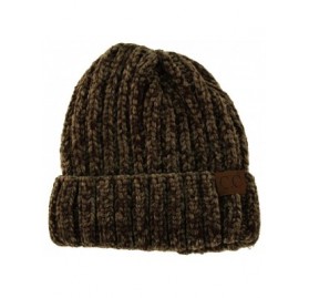 Skullies & Beanies Winter Soft Chenille Chunky Knit Stretchy Warm Ribbed Beanie Hat Cap - New Olive - C118I6Q3WH7 $13.32