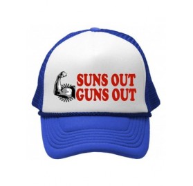 Baseball Caps Suns Out Guns Out - Unisex Adult Trucker Cap Hat - Royal - CV11OE8Z6L9 $7.77