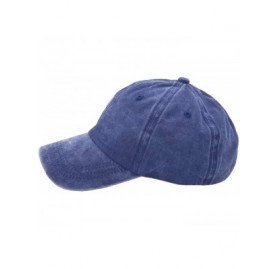 Baseball Caps Washed Ponytail Hats Baseball Vintage Distressed Twill Ponycap Messy Bun Cap - Denim Blue - CT18O8A3XQL $8.54
