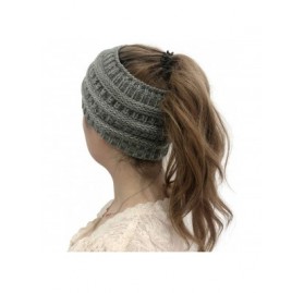 Skullies & Beanies Women Cable Knit Ear Muffs- Thick Crochet Ear Warmer Wide Headwrap Headband for Winter Teens Girls - Gray ...