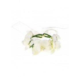 Headbands Rose Flower Crown Wreath Wedding Headband Wrist Band Set - Ivory - C318DQW70YX $11.42