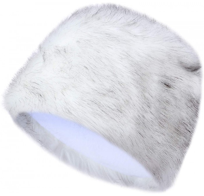 Skullies & Beanies Faux Fur Cossack Russian Style Hat for Ladies Winter Hats Ski Christmas Caps - White Fox - CE18HWEUQMX $18.76