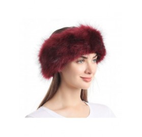 Cold Weather Headbands Faux Fur Headband with Stretch Women's Winter Earwarmer Earmuff - Burgendy - CW189H95CXM $14.52