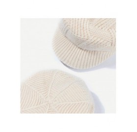 Skullies & Beanies Womens Winter Hat Newsboy Hat with Visor Cable Crochet Beanie Hat - Beige-style2 - CF18Y8G9RLU $11.92