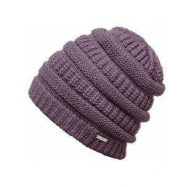 Skullies & Beanies Knitted Beanie Hat for Women & Men - Deliciously Soft Chunky Beanie - Lavender - CI18NOLDU3D $10.77