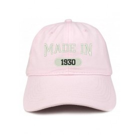 Baseball Caps Made in 1930 Embroidered 90th Birthday Brushed Cotton Cap - Light Pink - CE18C9D62T9 $16.42