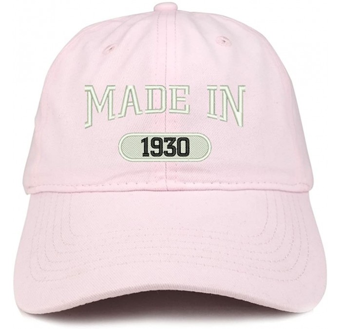 Baseball Caps Made in 1930 Embroidered 90th Birthday Brushed Cotton Cap - Light Pink - CE18C9D62T9 $35.50