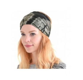 Headbands Womens Bandana Headband Headwrap - Mens Hippy Hair Band Japanese Boho Dread Wrap - Black - C21192DYCWF $16.23