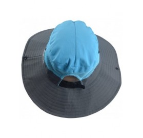 Sun Hats Women's Sun Hat Sun UV Protection Bucket Hat Boonie Safari Cap for Summer Beach - Blue - C918G46XU9E $12.76