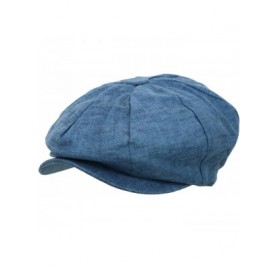 Newsboy Caps Men's Newsboy Linen Applejack Gatsby Collection Ivy Hats - Blue - CO12BNL0RHH $24.25